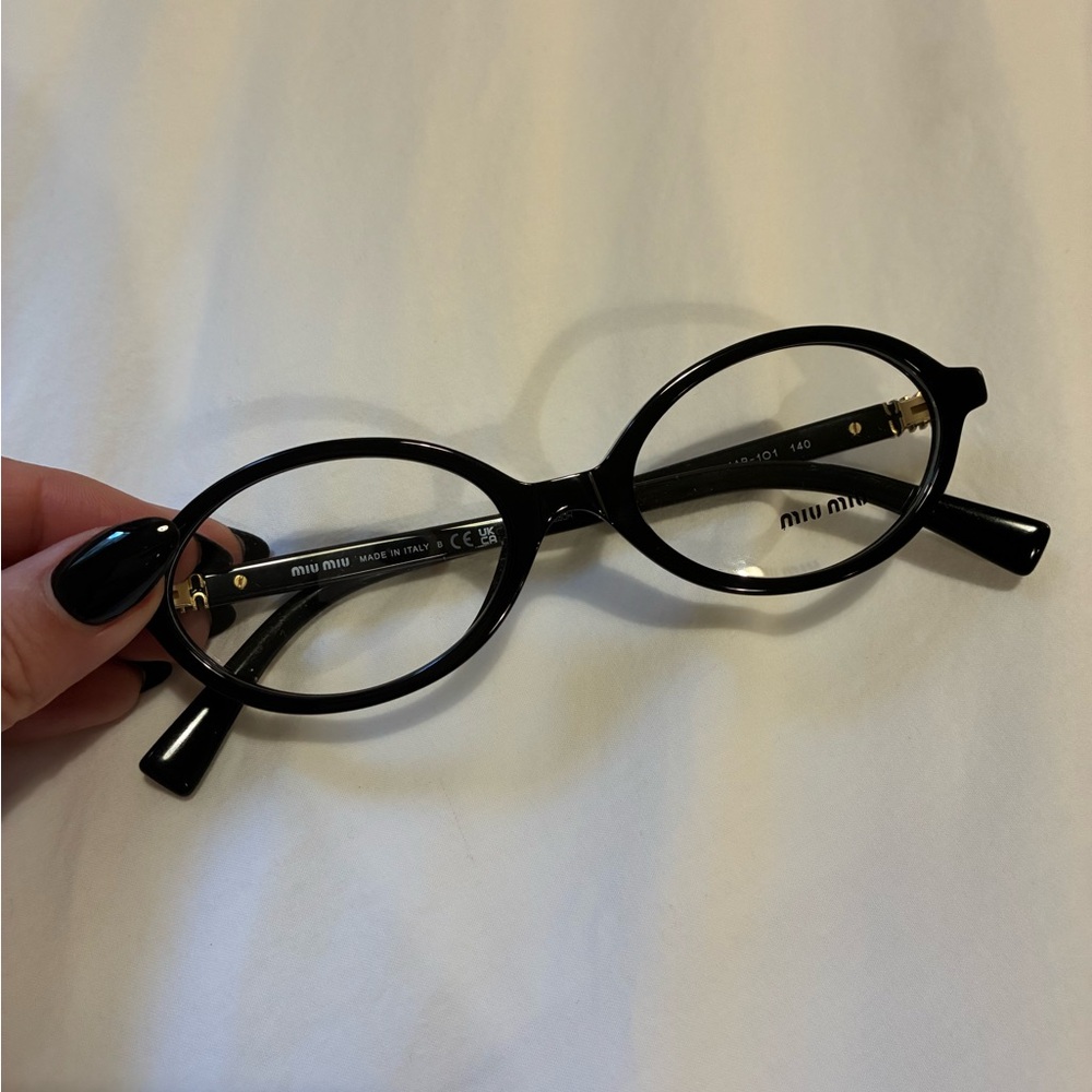 Miu Miu Black and Gold Eyewear - Picture 2 of 4